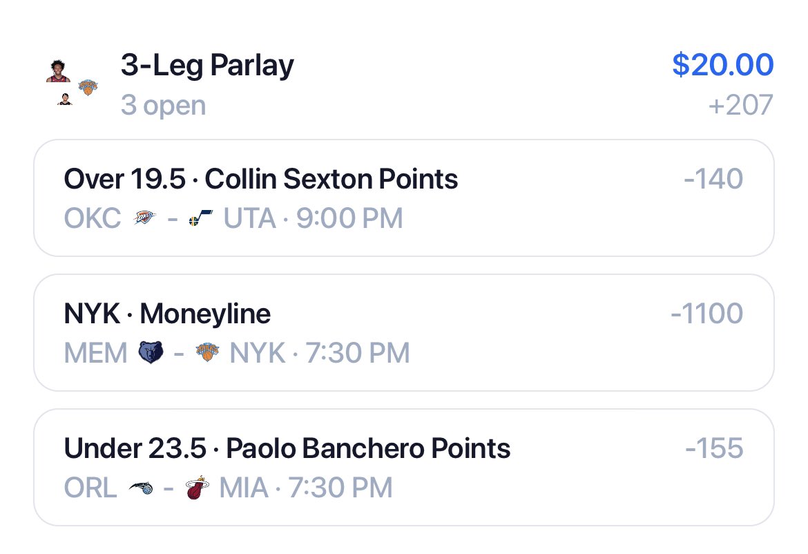 Ladder Challenge Day 1🪜 w/ <a href="/austinsprops/">Austin</a> 

The most important day. Again

$20–>$60
$40–>$120
$80–>$240
$160–>$480
$320–>$960
$640–>$1920
$1000–>$3000
Potential: $4520

Show love if you’re climbing with us❤️

Locked on DraftKings, playable almost anywhere with Banchero at 22.5