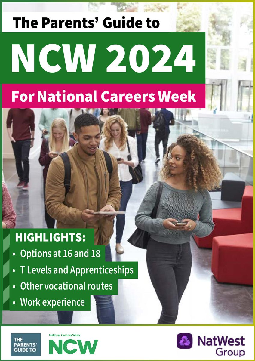 ****NEW****

The Official <a href="/Parentsguideto/">The Parents’ Guide to</a> #NCW2024 

Highlights include:

✅Options at 16 and 18
✅T Levels and Apprenticeships
✅Other vocational routes
✅Work experience

buff.ly/42ths4I
(Direct Download)
