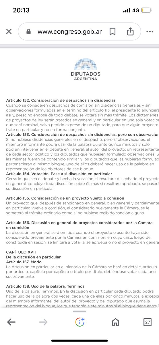 CaroGaillard's tweet photo. Se cayó la ley ómnibus, la votación en particular no prosperó porque el oficialismo comenzó a perder el debate. Se cayeron facultades delegadas. Se pidió vuelva a comisión que significa que el proyecto vuelve a fojas cero como si nunca se hubiese votado en gral. ( art. 155 del Reglamento de la HCDN)