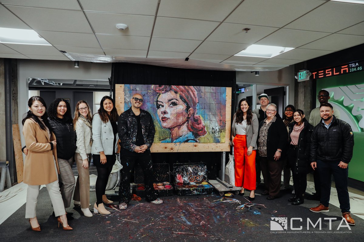 Stay tuned for a full video on how Rosie the Riveter took shape. Until then, thank you to <a href="/garibaldiarts/">Garibaldi</a> for stopping into our office &amp; painting on 180 CA-made tiles from <a href="/fireclaytile/">Fireclay Tile</a>. This project for #WomensHistoryMonth was made possible by <a href="/hsbs_dvbe/">HSB Solutions, Inc.</a>. #WomenMakingCA 💪⚙️