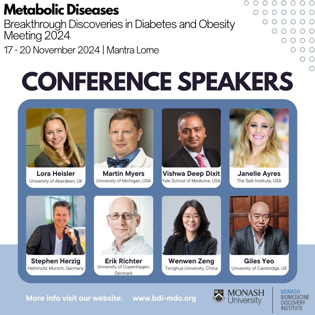 Check out some of this year's Invited Speakers at BDI-MDO 2024! Registrations open in March! For more info see: bdi-mdo.org/invited-speake… Pls RT! @AuPhysiolSoc @DiabetesAus @MonashBDI @BakerResearchAu @ITSASBMB @UniMelbMDHS @UQ_News @CPC_usyd