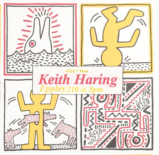 Join us today for a talk from Vero about Kieth Haring and his art at 8pm today. 

Image from the poster of 1982s One Man Show
