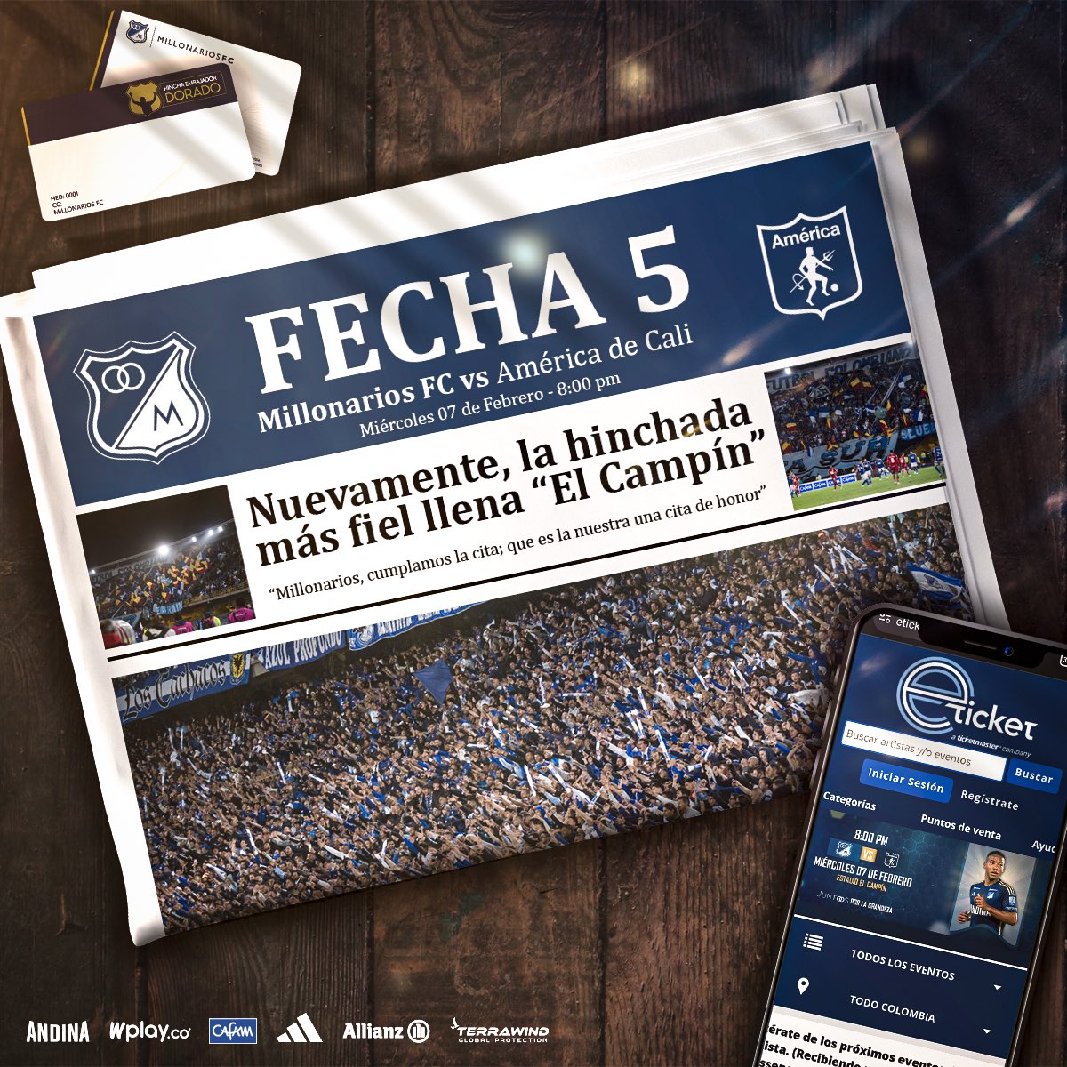 MillosFCoficial's tweet photo. ¡Extra! ¡Extra! 📰🏟️⚽️💙🔥 ¡Mañana tenemos Clásico en El Campín!

▶️ Embajadores y Escarlatas se enfrentan a las 8:00pm por la Fecha 5.

🎫 Consiga sus tickets en https://t.co/hDVADRvBAj https://t.co/XOzhuoWKMK