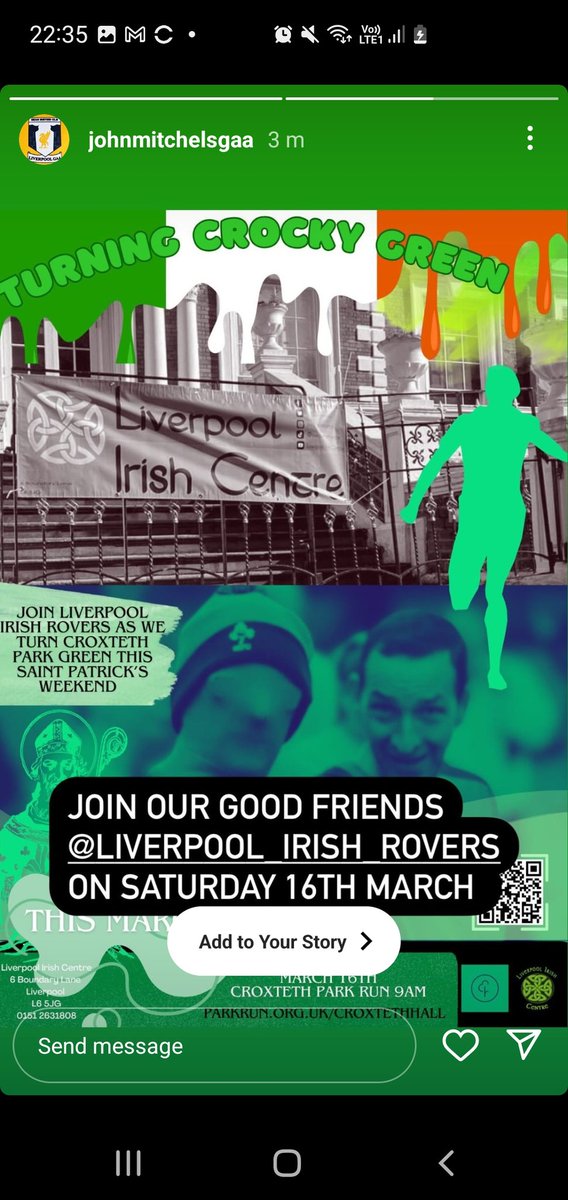 Who is up for this? On St Patrick's Weekend  #imbackingthegreen @EllieByrnecllr @bigleggydan @LiverpoolIC @EmeraldBluesIre @IrishCommCare @LiverpoolTweeta @JVWilliams13 @KnowsleyHarrier @RichardKnights1 @IrishMR @MaureenRoyce @MatthewFieldact @thedustyteapot @MeatballMolly 🇮🇪🇮🇪