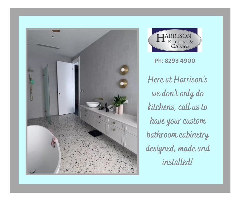 We don't only do kitchens her at Harrison's, call us for your bathroom needs too!
#Wedobathroomstoo #HarrisonKitchens #Customecabinetry