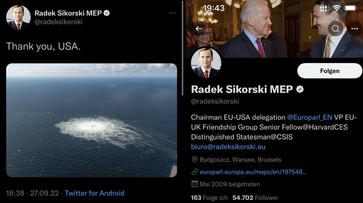 RobertJLorenz's tweet photo. @berlinerzeitung @Firefly51303257 Respekt vor Schweden ... Die stellen tatsächlich Ermittlungen ein die gar nie stattgefunden haben ! ... Und das Märchen geht weiter obwohl die ganze Welt genau weiss wer es getan hat ) #Scholz #Baerbock #MiRo_SPD #Habeck #Lanz #Fuecks #MAStrackZi #Tagethemen https://t.co/dggpfhHO8y