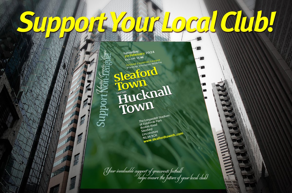 thejakewhiteley's tweet image. Close to home, fans of #StepFive non-league can get their footie-fix at the home of #TheGreens as @SleafordTownFC welcome @HucknallTownFc in @utdcos action on Sat 10/2/24. Be sure to check the host club's social-media/website for all info re KO/Admission Prices, etc!...