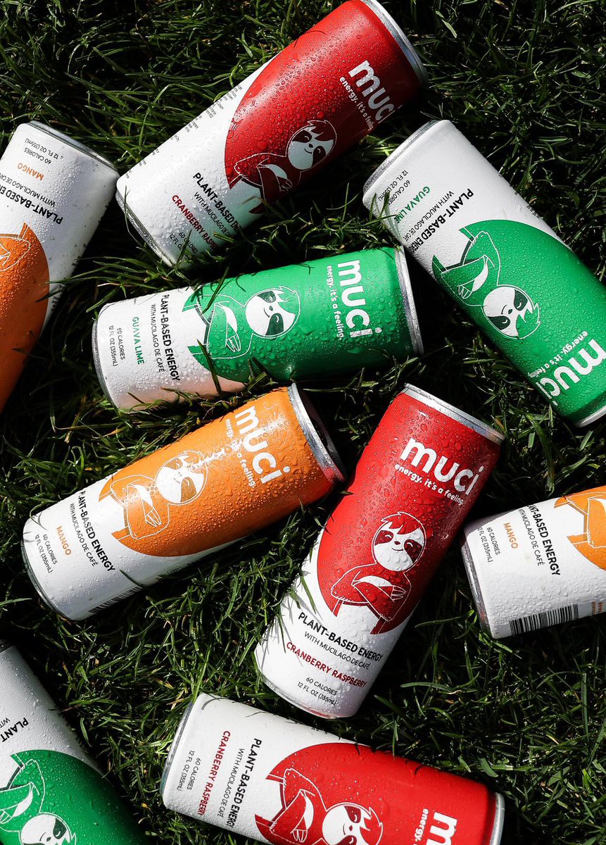hellomuci's tweet image. 3 flavors. 60 calories. 114mg of natural caffeine. 1 sloth on a can. #fightyoursloth #plantbased #energydrink