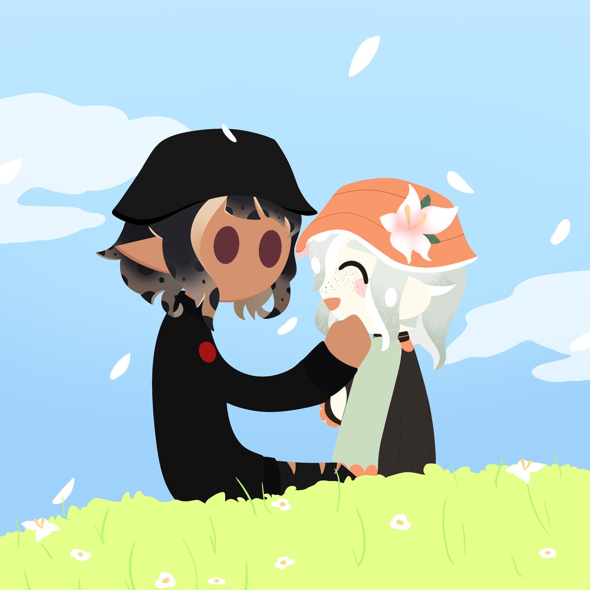 APeonySeapie's tweet image. Maxxflow month: Day 6 

&quot;SeaToki&quot; 

I love this so much XD 
I tried going with a flimsy lineless style 

#DJSeaflow #Splatoon #Maxxflow