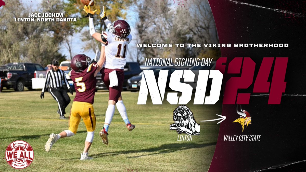 VCSU_Football's tweet photo. Welcome to the Viking Brotherhood @JaceJochim_5!

Jace Jochim - WR - 6'1/165 - Linton HS - Linton, ND

Presented by the @OarsmenClub

#WEALLROW x #P2B24 https://t.co/AGEOLLSPxm