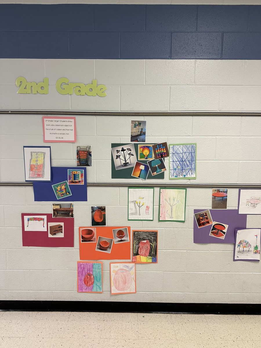 instruct2learn's tweet image. 2nd grade 🎯 students learned about Picasso’s creation of cubism. Next they drew an everyday classroom item in this style. Then they used the @AdobeExpress AI feature to write a description of their item and the AI created another cubist version. @CobbAlp @VaughanRockets