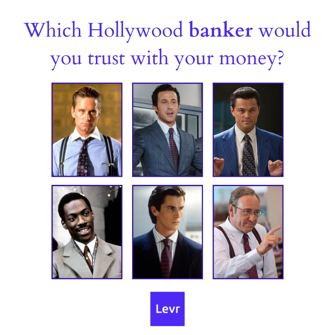 Which Hollywood banker 🏦 would you trust with your money?
Tells us in the comments below 👇

Or you can just get a free account with Levr.ai, but you do you! 🔗 app.levr.ai/signup