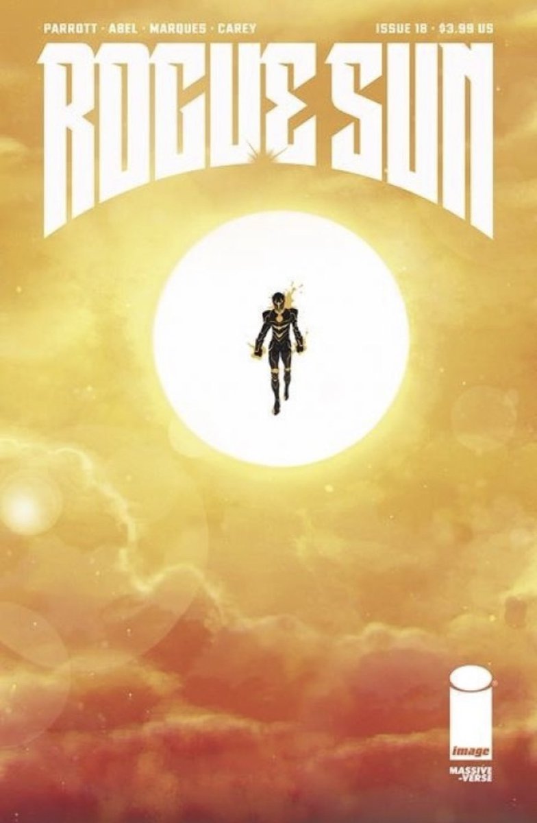 Reminder that the final issue of the “Knight Sun” arc of #RogueSun releases tomorrow. I should note this is NOT the final issue of the series. Following a short break, the book should be back with issue 19 sometime soon. Also that cover by @Luana_Vecchio_ rules.