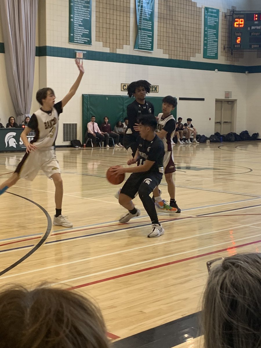 MrsTtate28's tweet photo. Former St. Anne graduates playing AMAZING senior boys basketball at MTS. 🏀 Go Spartans! https://t.co/qTrUFaYL0O