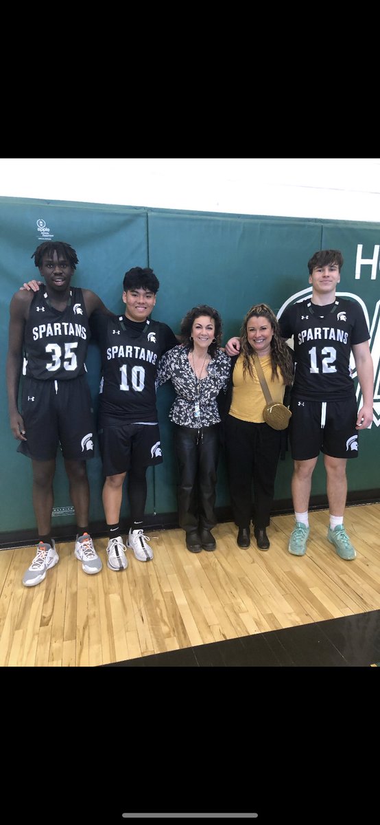 MrsTtate28's tweet photo. Former St. Anne graduates playing AMAZING senior boys basketball at MTS. 🏀 Go Spartans! https://t.co/qTrUFaYL0O
