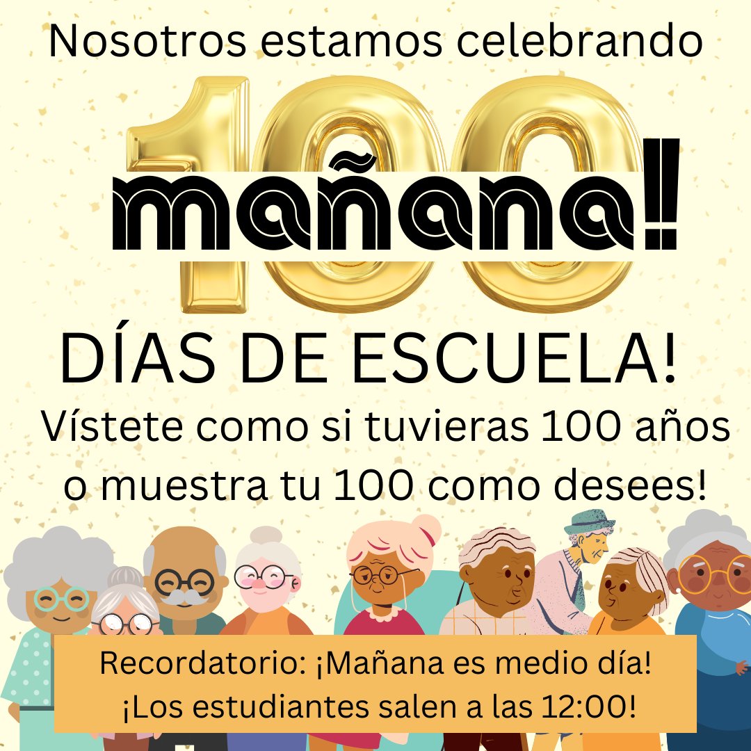 Tomorrow is the 100th day of school! It is also a half day! #100daysoflangley #100daysoflearning #100daysofmdlfun