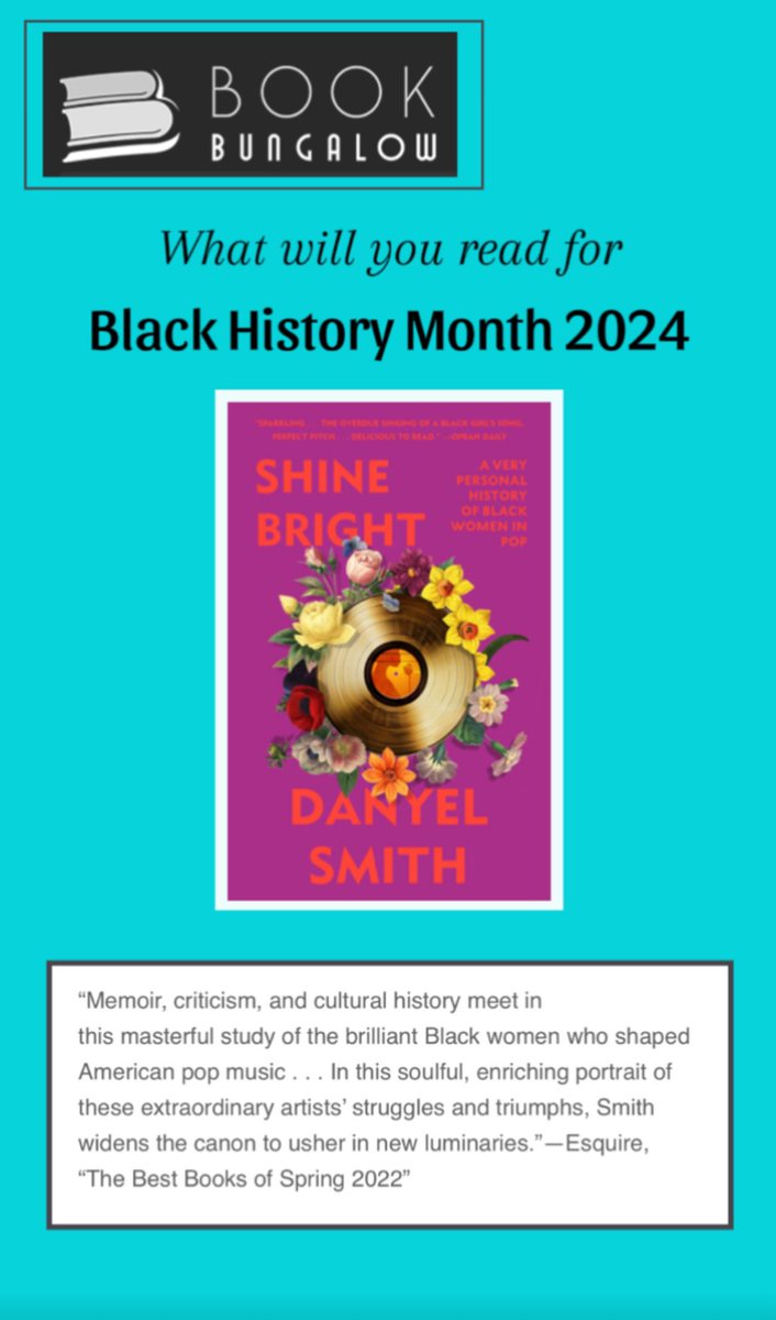 What will you read for #BlackHistoryMonth2024? How about SHINE BRIGHT by @danamo! Get it from us here: thebookbungalow.com/book/978059313…
@roclit101 #booktwitter #Tbr #whattoread #shopindie #shopsmall #shoplocal