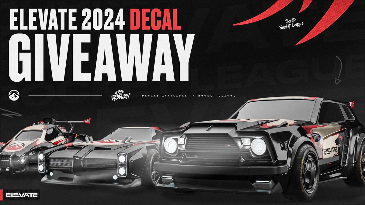 🚨GIVEAWAY ALERT🚨 Win a set of @ElevateGG @RocketLeague decals!! To Enter 👉Like and repost and 👉Follow @KevinAmeye 👉Follow @ElevateGG 👉Tag 2 friends 🚨BE THERE OR BE SQUARE 🚨