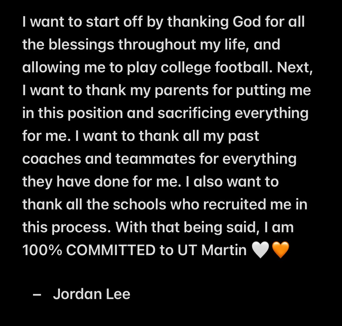 next chapter !!! 🤍🧡
<a href="/CoachAClifton/">Antonio Clifton</a> <a href="/CoachBDS/">Brayden DeVault-Smith</a> <a href="/Coach_JSimpson/">Jason Simpson</a> <a href="/UTM_FOOTBALL/">UT Martin Football</a> 
<a href="/BeechFootball/">Beech Football</a> <a href="/CSmithScout/">Chris Smith</a> <a href="/DLEE1023/">D. Lee™️</a>