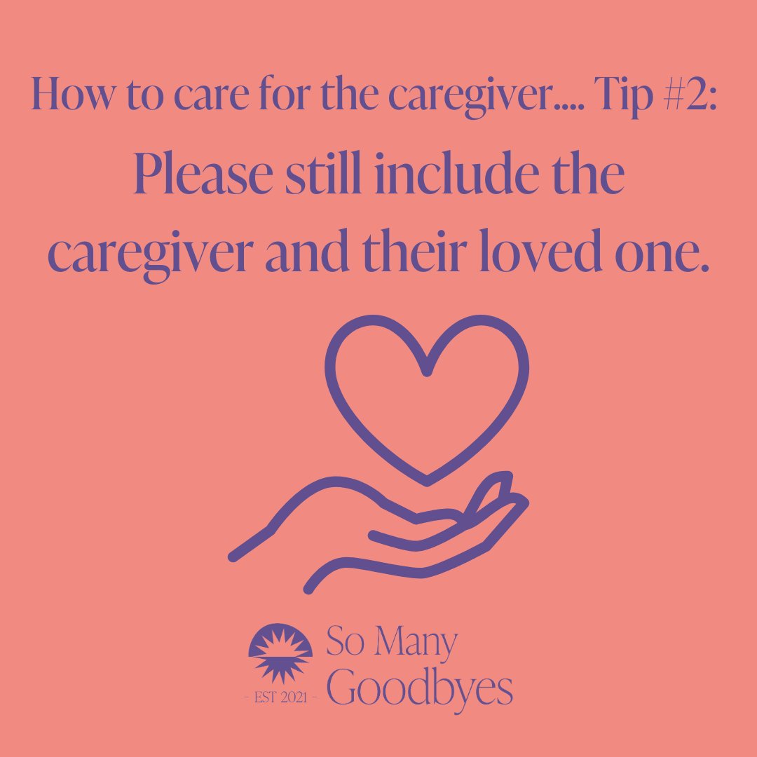 I could share this “How to care for the #caregiver” tip every day; it's that important. 
We know others may not know how to engage with our loved ones living with #Alzheimers &amp; other #dementia, especially if they're no longer verbal. 
But just being *present means the world… 💜