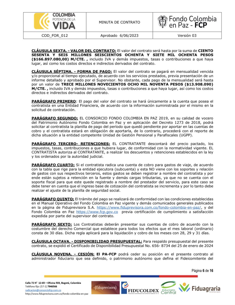 JotaPeHernandez's tweet photo. ⚠️Quiero felicitar a la señora Marcela Clavijo. El gobierno Petro le ha dado hoy un jugoso contrato por más de $ 166 MILLONES DE PESOS. A pesar de su odio hacia mi y de que viva pidiendo mi expulsión del partido verde, hoy la felicito por lograr lo que ella tanto estaba buscando! https://t.co/ZugwFheN9x