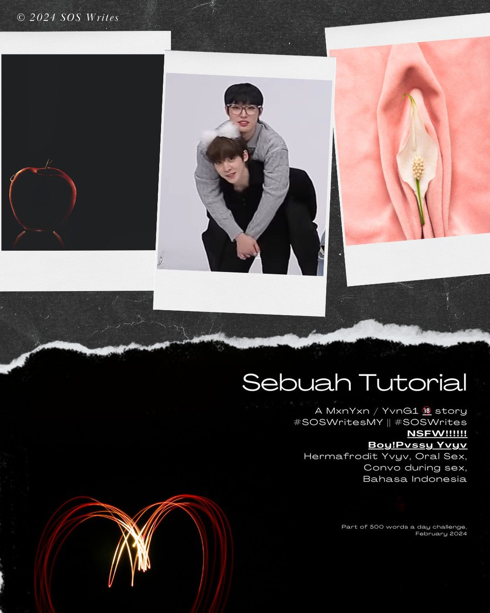 ShadesofShipps's tweet photo. Sebuah Tutorial
https://t.co/AIhkD407RG
#SOSWrites || #SOSWritesMY
(500 words a day challenge)
Boypvssy Yvyv, hermaphrodite Yvyv
Bttm Yvyv
NSFW ๐
ORAL SEX, CUNNILINGUS, TALK BETWEEN SEX
READ AT YOUR OWN RISK!
BAHASA IND
Double lock for my safety. Boleh unfol abis baca. https://t.co/rFXAHMorb2