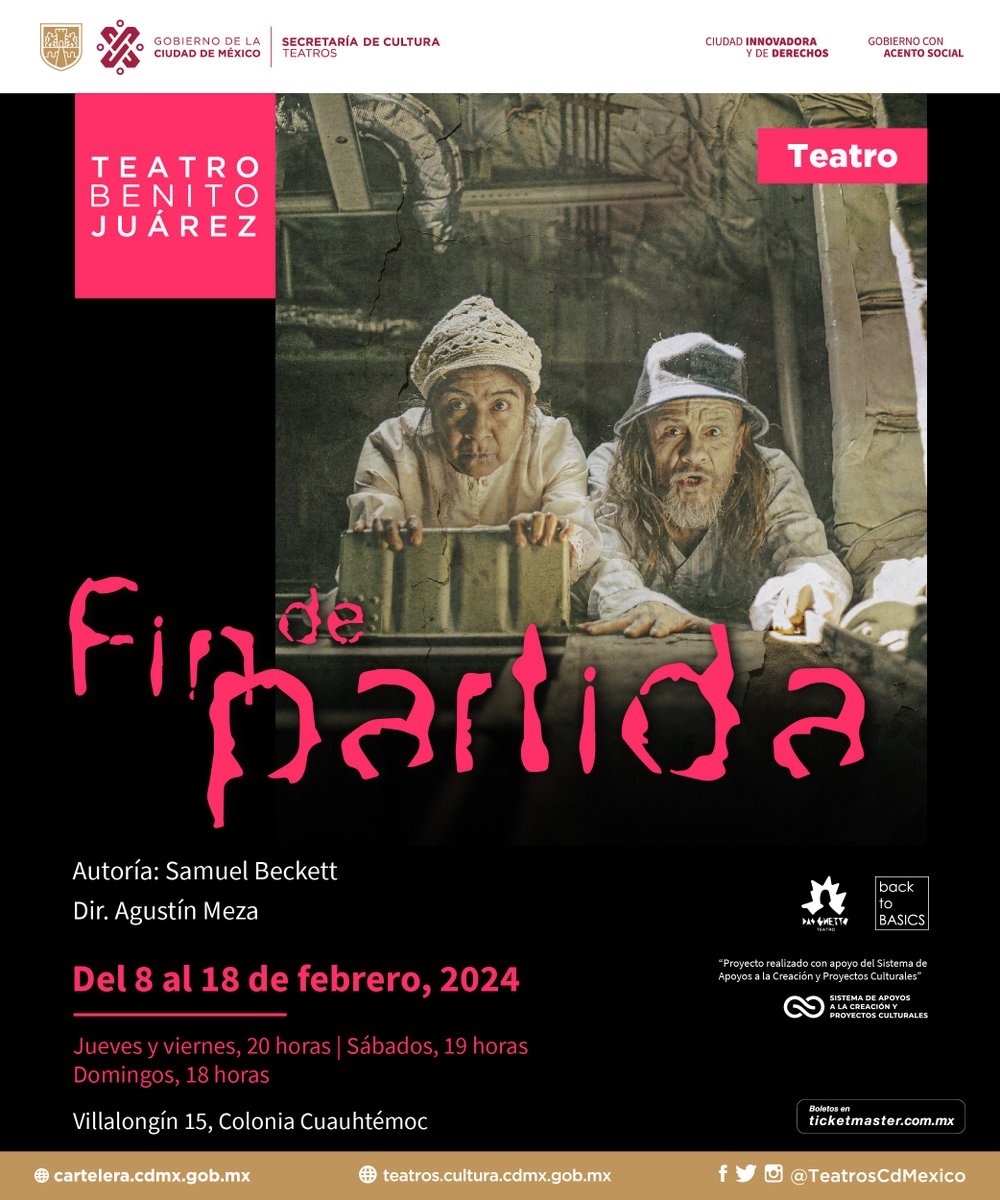 TeatrosCDMX's tweet photo. #FinDePartida es "una reflexión escénica sobre la muerte, el poder, el dolor, la desolación, la fragilidad, la necesidad del otro y la búsqueda de sentido, en una balanza en la que el juego y el humor provocan, angustian y acaso liberan."
Mañana ESTRENO🎟️ https://t.co/zIBbXCnVHY https://t.co/kuHCe0QAsJ