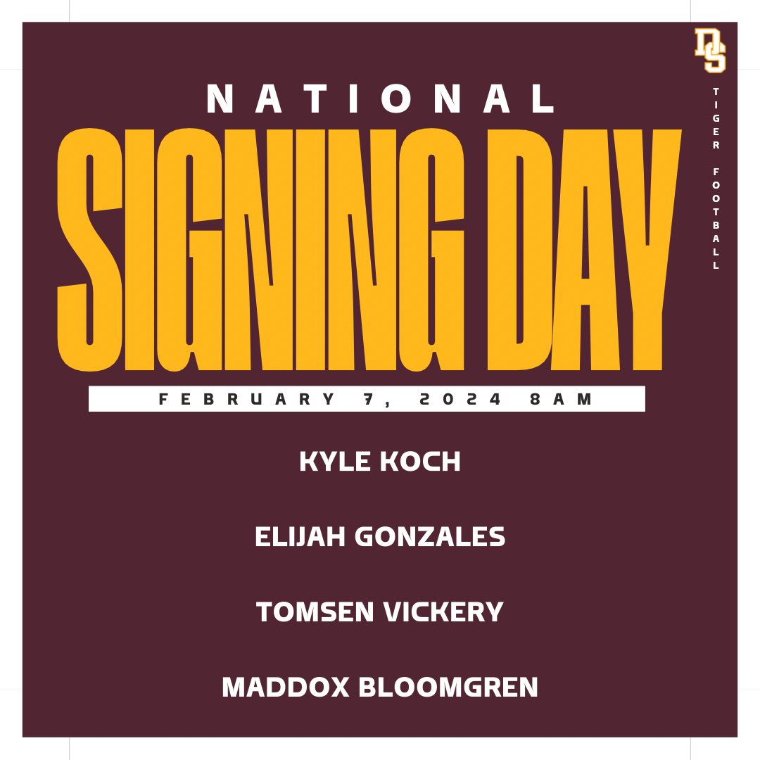 Join us tomorrow morning in the competition gym at 8am to cheer on our hard-working student athletes as they sign their National Letter of Intent to play football at the next level! #TPD #RecruitDrip