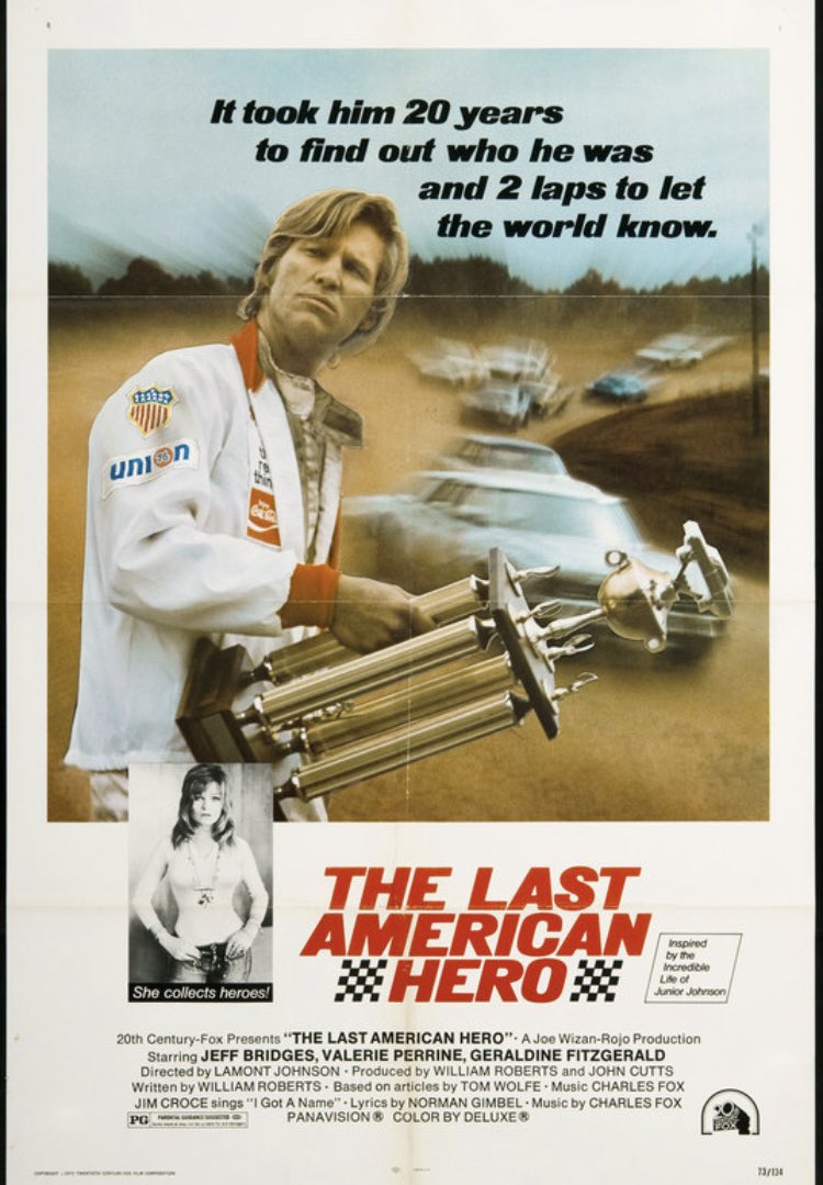 The Last American Hero is an unsung 1970’s car movie starring JeffLebowski, GaryBusey, William fucking Smith, and Rodney’s mother-in-law from EasyMoney. 👵🏼
It’s got bootleggin’, demolition derby & NASCAR.🍿