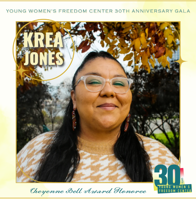 Congratulations to our Senior Program Officer &amp; #LeadingEdgeFund Fellow Krea Gomez who is a Cheyenne Bell Award honoree for her work toward the liberation of youth! Celebrate Krea's important work at @youngwomenfree's 30th Anniversary Gala on Feb. 22! 
bit.ly/42wJc8T