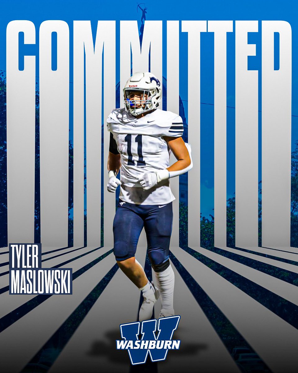 Extremely grateful to announce my commitment to Washburn University. I Thank God, my family, and everyone that’s helped me on my journey. @Zach_Watkins @CoachHudgins
