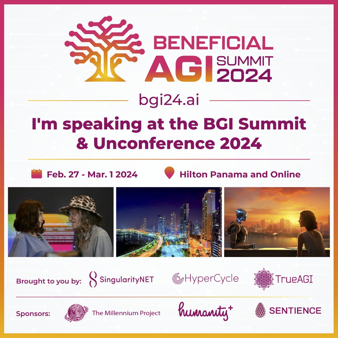Rejuve_Bio's tweet image. Who is excited for #BGI24?! Catch @Rejuve_Bio CEO @KennedyMSchaal on Wednesday, February 28th, discussing early-stage AGI technologies in education, the arts, medicine, and science. #SingularityNET
