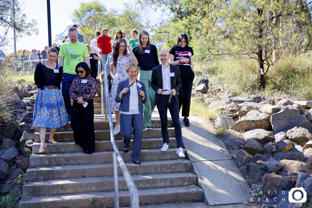 DelDemUCan's tweet photo. @UniCanberra Our Summer School is rooted in Australian First Nations heritage. 

Indigenous scholar Paul Collis gave us a tour of the Ngaladjimas Gardens @UniCanberra. #deldem24 https://t.co/56wPs3eGMt