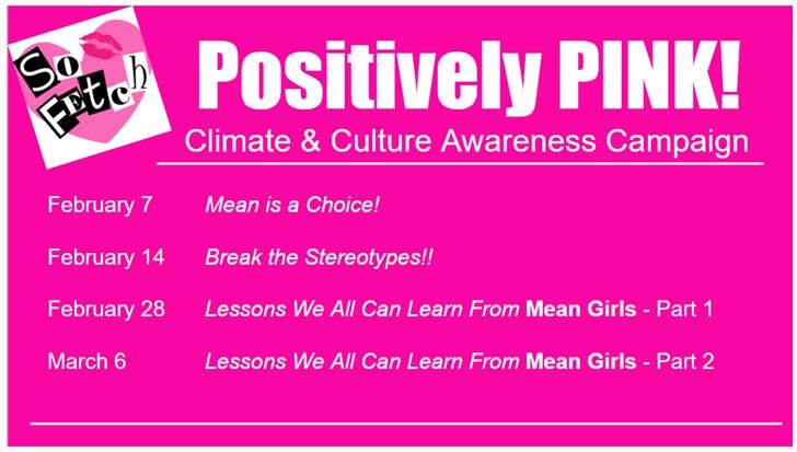 On Wednesdays, we wear pink! Join us as SHS goes Positively Pink tomorrow!! Students in grades 9-12 are invited to wear pink as we build a positive environment at the high school.