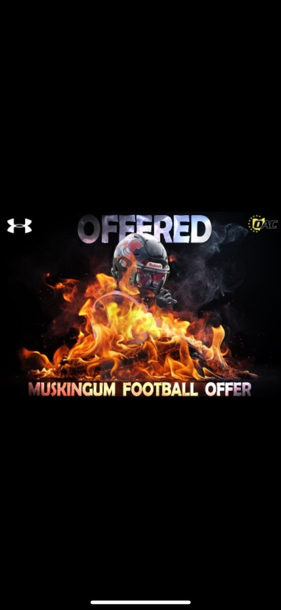 #AGTG after a great conversation with <a href="/Coach_Howell1/">Tristan Howell</a> I’m blessed to receive a/an offer from Muskingum university