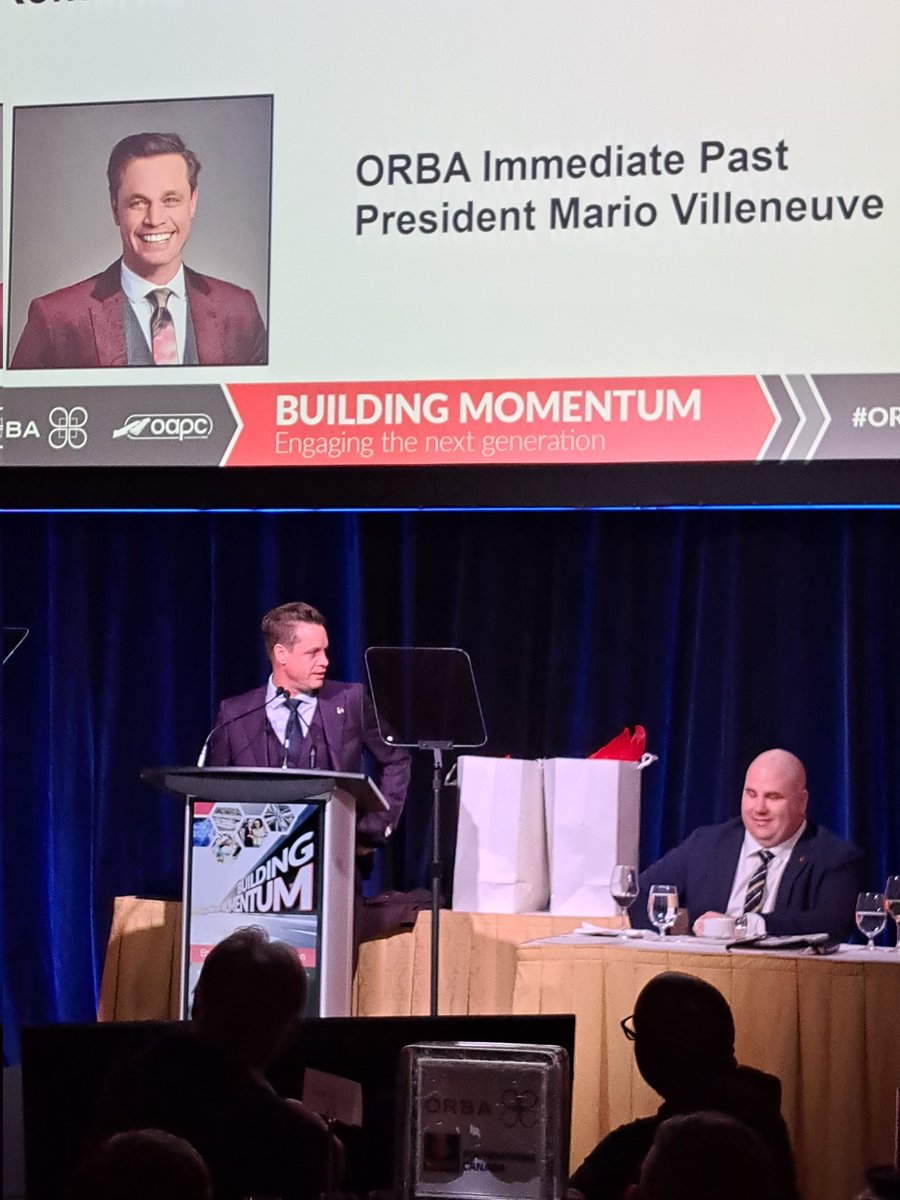 ORBA Immediate Past President Mario Vileneuve delivers remarks #ORBACON. Thank you, Mario, for your exemplary leadership!