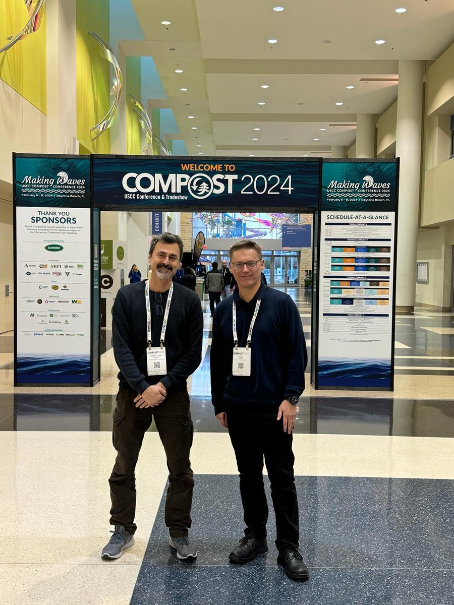 Novamont_NA's tweet photo. 📸Today at the US Composting Council's conference &amp; tradeshow #COMPOST2024 in Florida - Novamont's Paul Darby &amp; Christian Garaffa.
More info on the conference here ➡️https://t.co/ubeD515fs3 https://t.co/hF5LEQrbKi