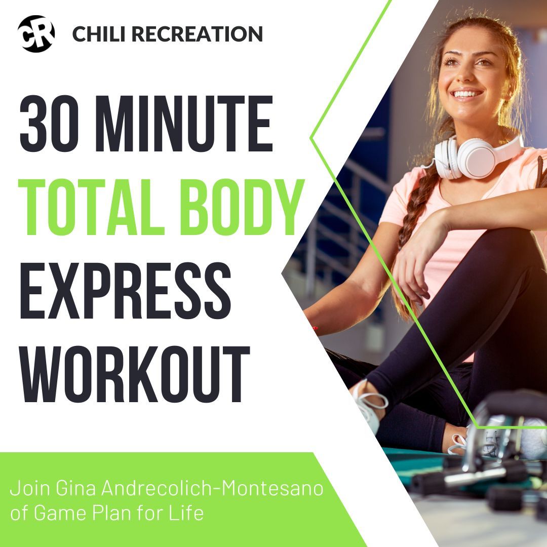 ChiliRecreation's tweet photo. Join Gina for a full-body express workout! Beginning Feb 13. For info/registration: https://t.co/nUKRd4Ggmk https://t.co/oe45Ki3wa2