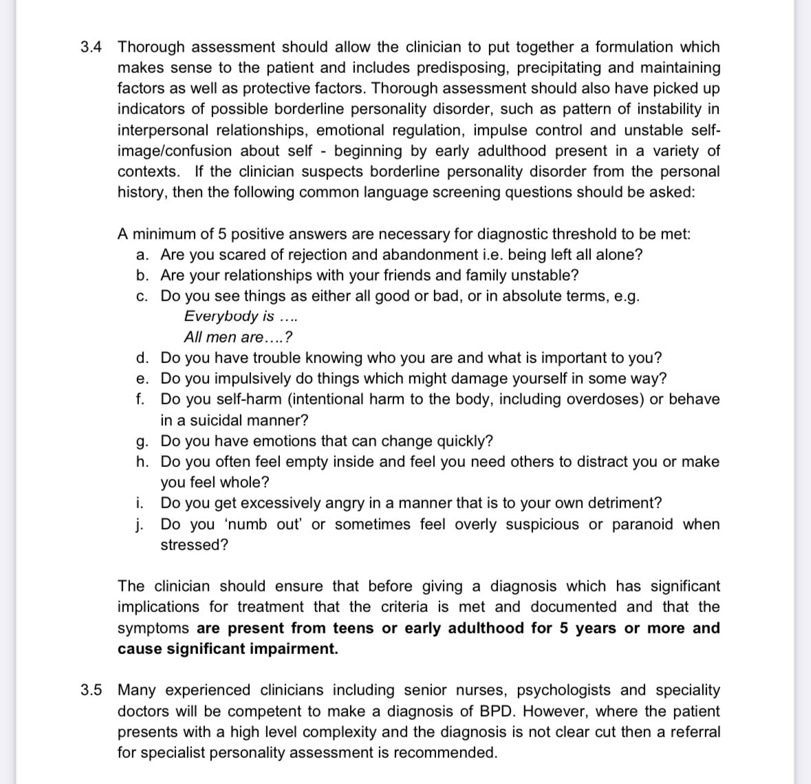Just unearthed this document from @NHS_ELFT stating that nurses and psychologists can make a formal diagnosis of #EUPD, as well as psychiatrists, as long as 5 of these 10 criteria are met. Half the population will now have a #personalitydisorder 🤦‍♀️