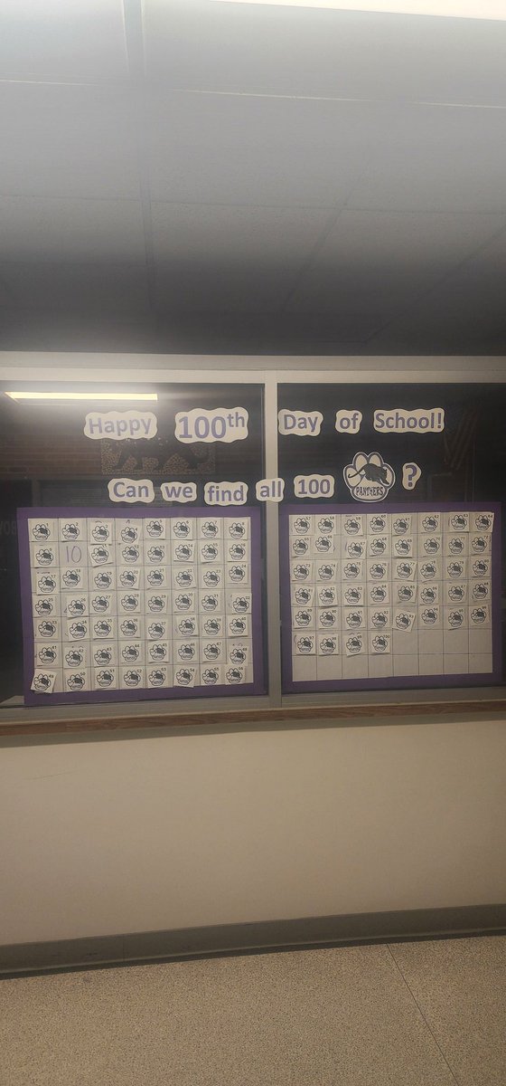 PlumPointAP's tweet photo. PPES students are 100 days  smarter!! 100 panther paws were placed all around the school, and students were able to find 99 of them! We are still on the lookout for #10!! 🧐😊 @PlumPointESCCPS #celebrating100thdayofschool https://t.co/q2CBPAP9Nz