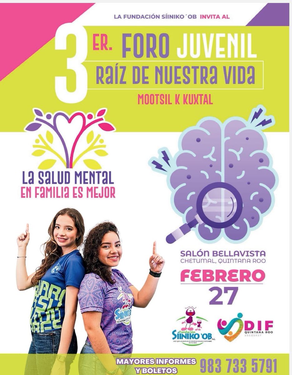 La Fundación <a href="/Siinikoob/">Fundación Siinikoob</a> te invita al 3er Foto Juvenil 2024 

“Raíz de nuestra vida”, con el tema “La salud mental en familia es mejor”

¡Te esperamos!

Para mayor información y boletos contáctanos aquí: 9837335791