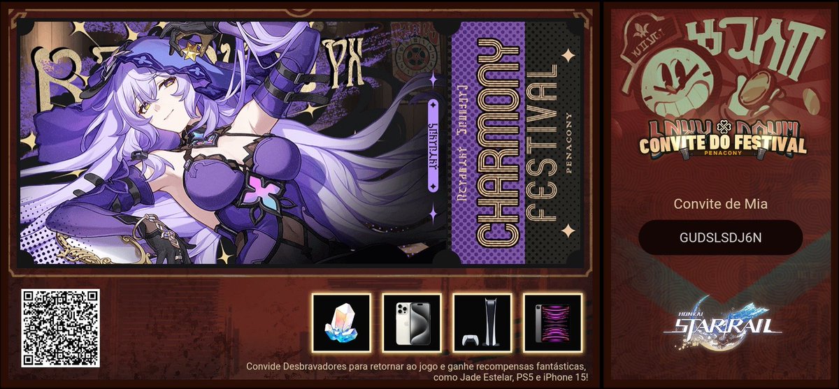 Convide Desbravadores para retornar ao jogo e ganhe recompensas fantásticas, como Jade Estelar, PS5 e iPhone 15!