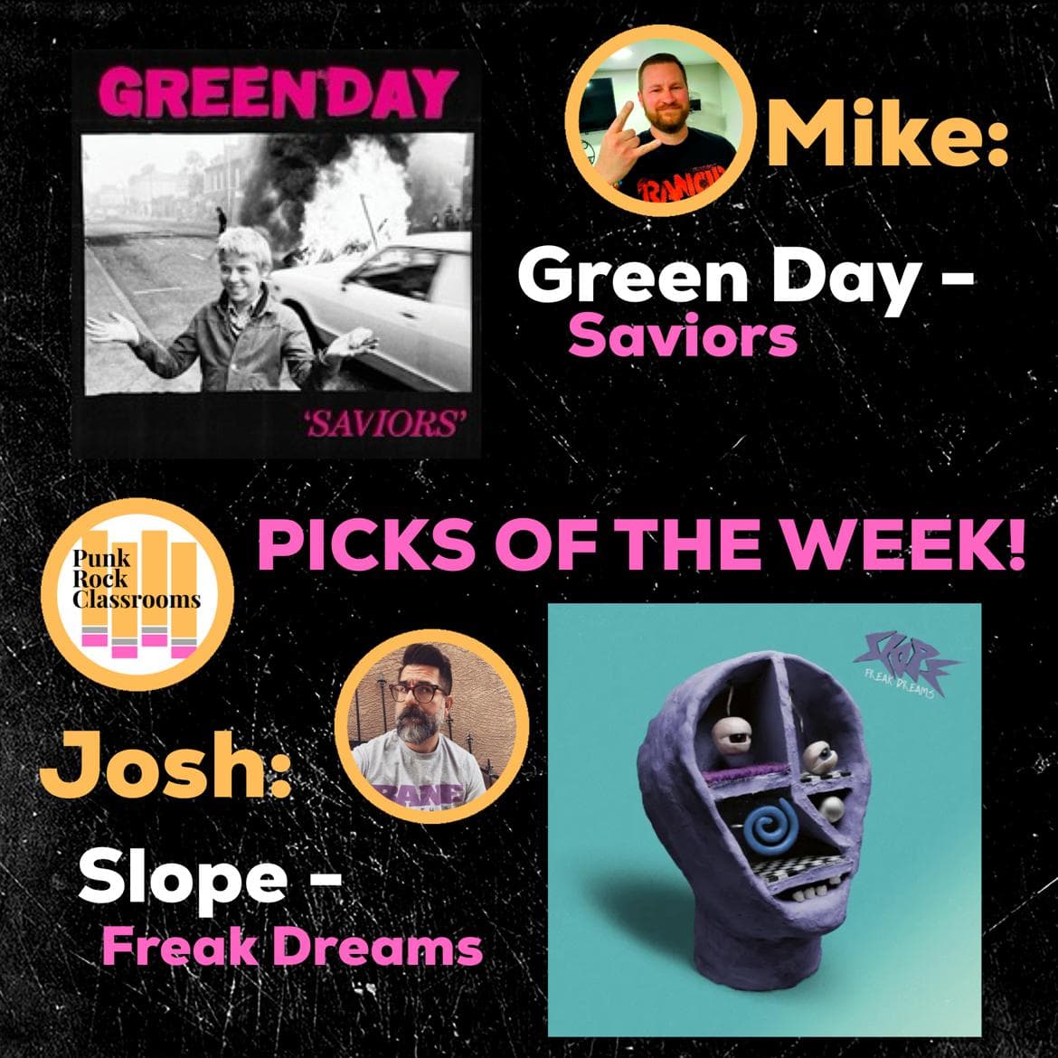 PRC Picks of the Week are in!

Green Day - Saviors

Slope - Freak Dreams 

#PunkRockClassrooms #PRCPicksoftheWeek