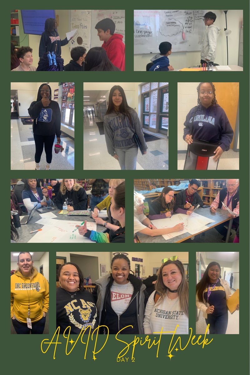 Day Two of #AVID Spirit Week…showcasing our Inquiry skills while modeling our college apparel✅✅ #cmsRamily