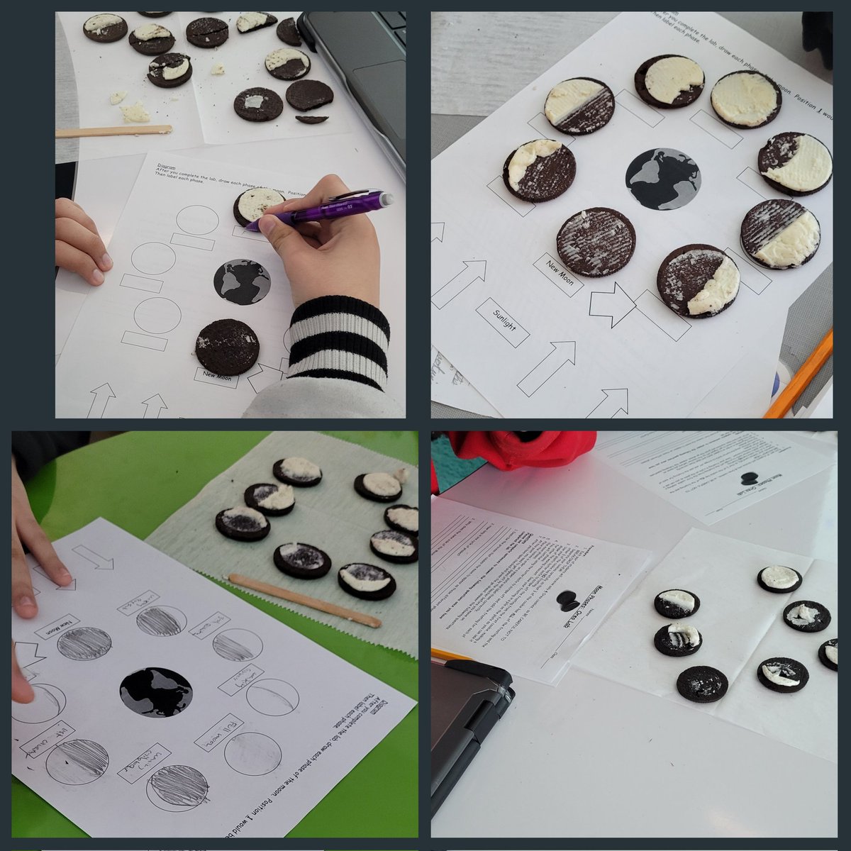 Today was a day of exploring, modeling, analyzing & predicting!! #MoonPhases #KinestheticLearning #Analyzing #Predicting