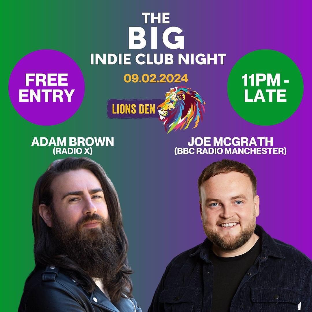 THIS FRIDAY! We are launching our FREE Indie Club Night after @therodeomag sold out gig 🤩 Shake away the January blues with DJs @adsbrown & @RadioJoeM 😎 Cheap Drinks, Banging Tunes, Free Entry, What more can you ask for?! @lionsdenmcr @gnwmanchester !🍻🦁 #manchester #free