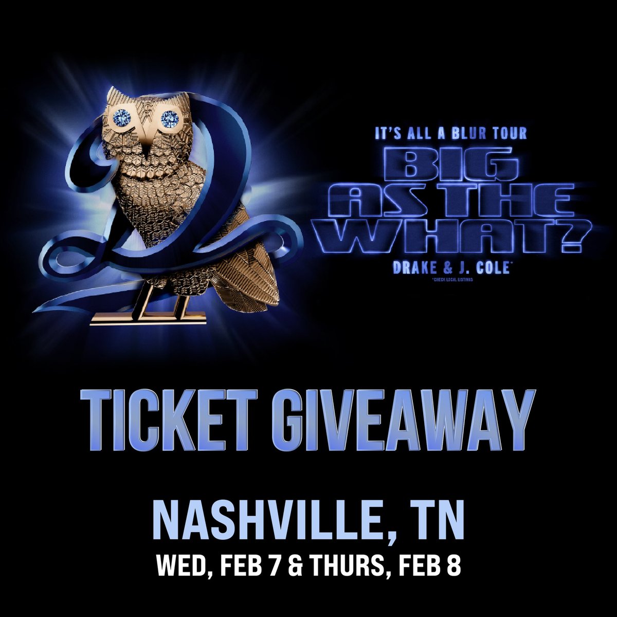 WordOnRd's tweet photo. ITS ALL A BLUR TOUR TICKET GIVEAWAY 

We’re giving away a pair of tickets for nights 1 &amp; 2 in Nashville, TN 🔥

To Enter: RT and reply with your date of choice. We’ll randomly pick one winner for each night and each winner will receive 2 tickets 🎫 https://t.co/rfuvAKBAjG