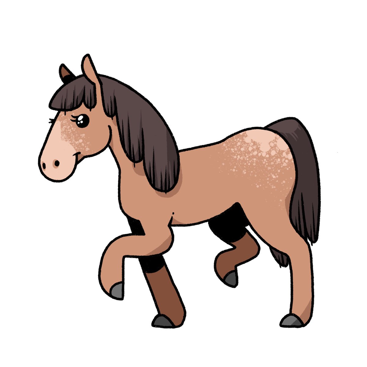 KaseyTheGolden's tweet image. From a scale from 1 horse to 4 horse, how detailed is YOUR art style?

Not pictured: Horse 5, my attempt at realism.