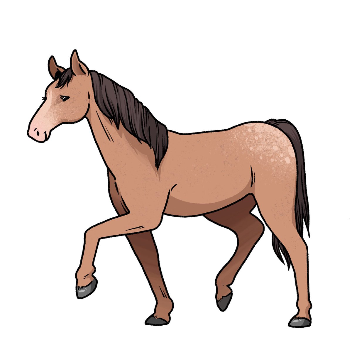 KaseyTheGolden's tweet image. From a scale from 1 horse to 4 horse, how detailed is YOUR art style?

Not pictured: Horse 5, my attempt at realism.