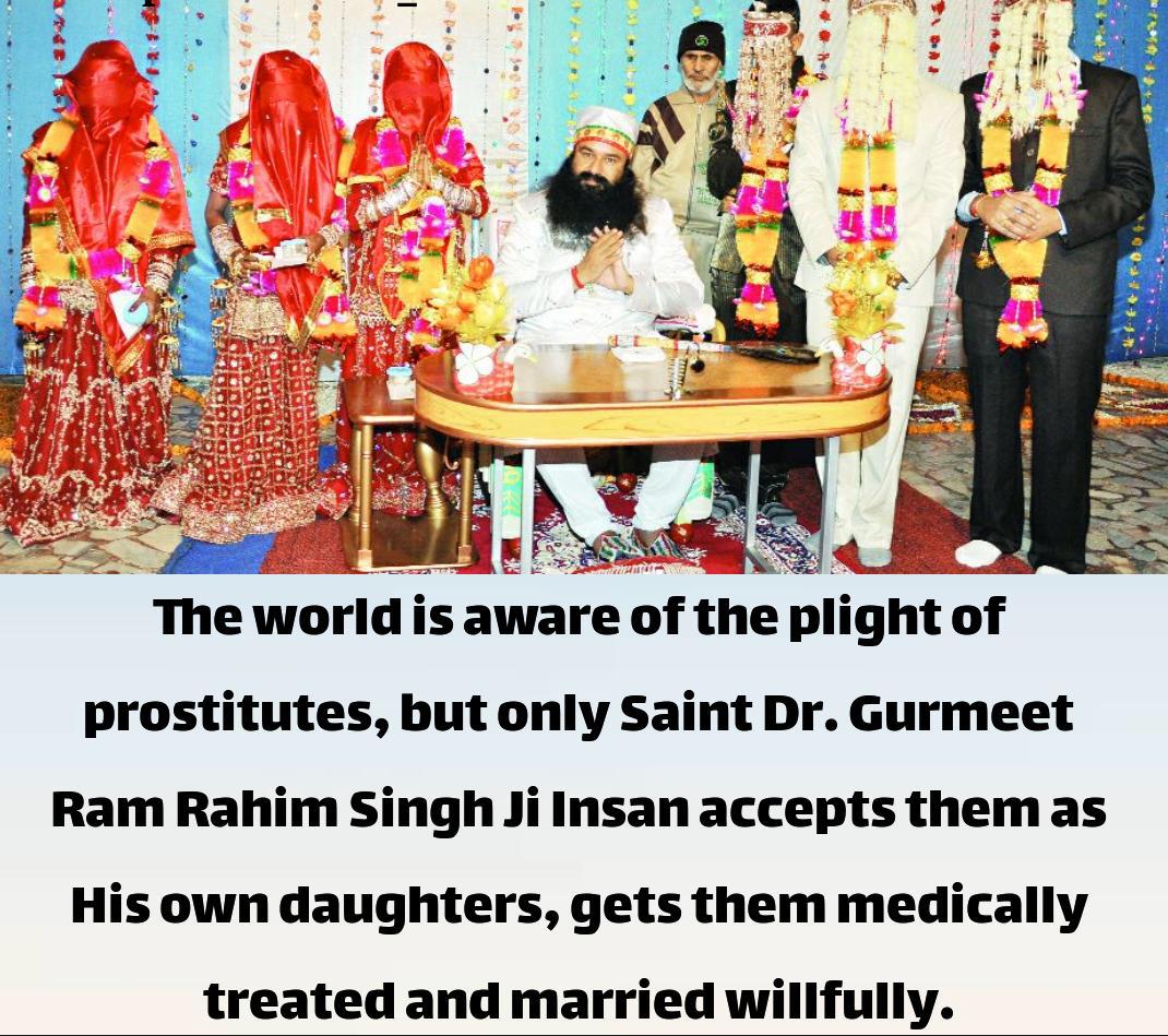 jatinderkhatter's tweet photo. Ram Rahim Ji, a dedicated social reformer, is taking steps to eliminate prostitution. Many girls, known as #ShubhDevi, have been wedded and provided a fresh start under his guidance at Dera Sacha Sauda. #WomenEmpowerment https://t.co/rFCaWgh8rO